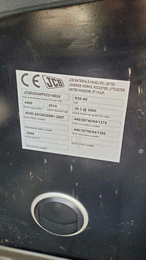 chariot &eacute;l&eacute;vateur t&eacute;lescopique JCB 520-40 E000218