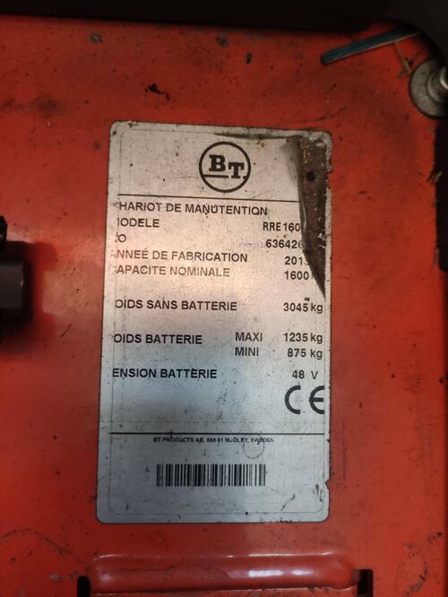 chariot &agrave; m&acirc;t r&eacute;tractable BT RRE160 E000587