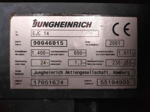 gerbeur électrique Jungheinrich EJC 14 3892