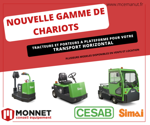 NOUVELLE GAMME DE CHARIOTS NOUVELLE GAMME DE CHARIOTS
