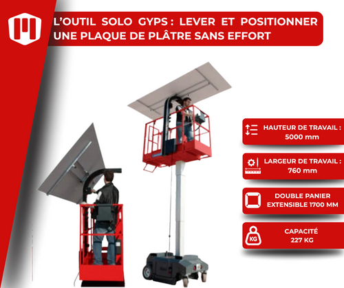 Location nacelle Leonardo Bravi avec Solo Gyps en Is&egrave;re : la solution id&eacute;ale pour la pose de placo en int&eacute;rieur