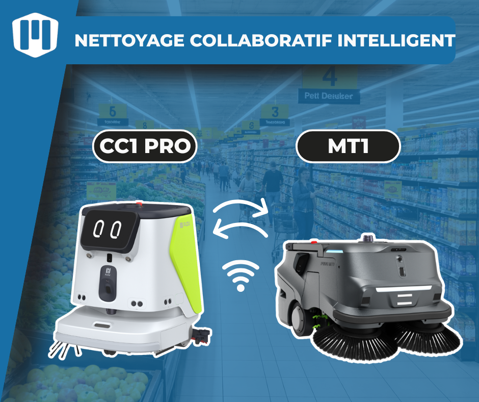 Nettoyage collaboratif inter-robots : une nouvelle &eacute;tape pour la robotique autonome professionnelle